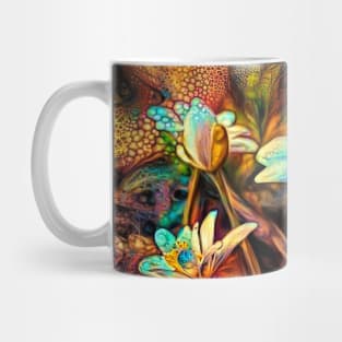 Fractal glowing spring flowers Mug